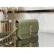 SOLFERINO SMALL SATCHEL IN BOX SAINT LAURENT LEATHER Green High