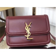 SOLFERINO SMALL SATCHEL IN BOX SAINT LAURENT LEATHER Burgundy High