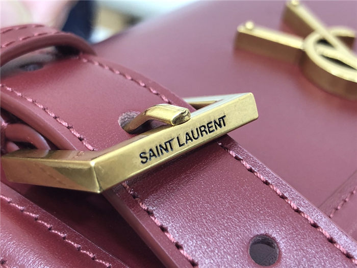 SOLFERINO SMALL SATCHEL IN BOX SAINT LAURENT LEATHER Burgundy High