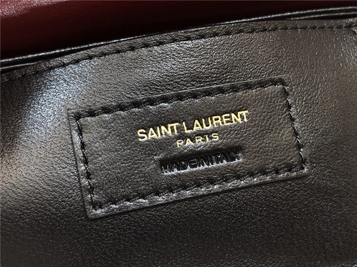 SOLFERINO SMALL SATCHEL IN BOX SAINT LAURENT LEATHER Burgundy High