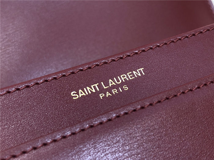 SOLFERINO SMALL SATCHEL IN BOX SAINT LAURENT LEATHER Burgundy High