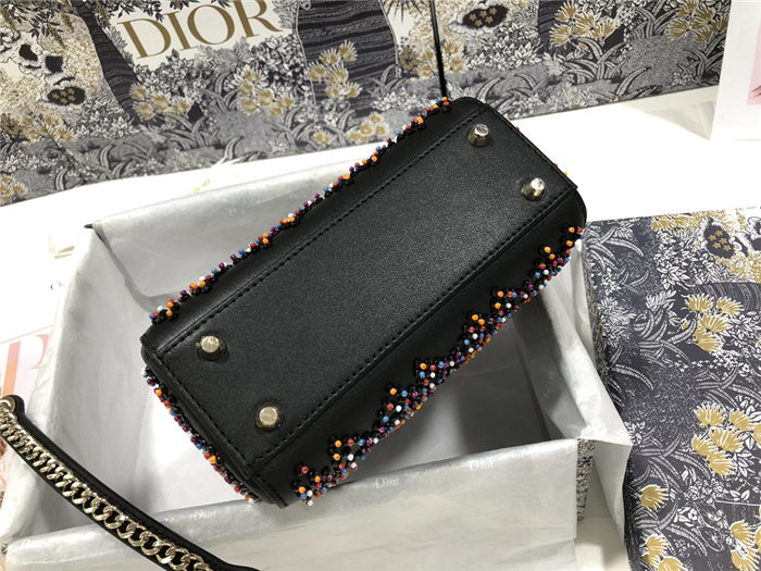 MINI LADY Dior BAG Cannage Calfskin with Beaded Embroidery High