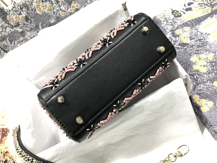 MINI LADY Dior BAG Cannage Calfskin with Beaded Embroidery High