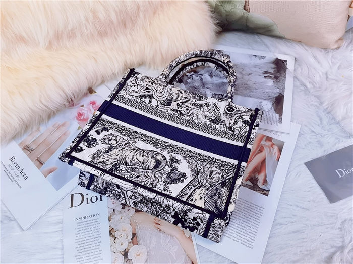 SMALL Dior BOOK TOTE Toile de Jouy Embroidery Mid