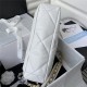 Large Chanel 19 Flap Bag Goatskin/Lambskin White Silver High