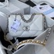 Chanel 19 Flap Bag Goatskin/Lambskin White Silver High