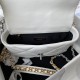 Chanel 19 Flap Bag Goatskin/Lambskin White Silver High