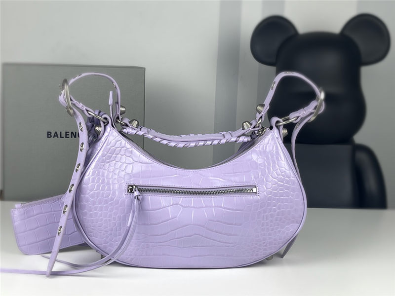 WOMEN'S LE CAGOLE SMALL SHOULDER BAG Corocodile IN Lilac High