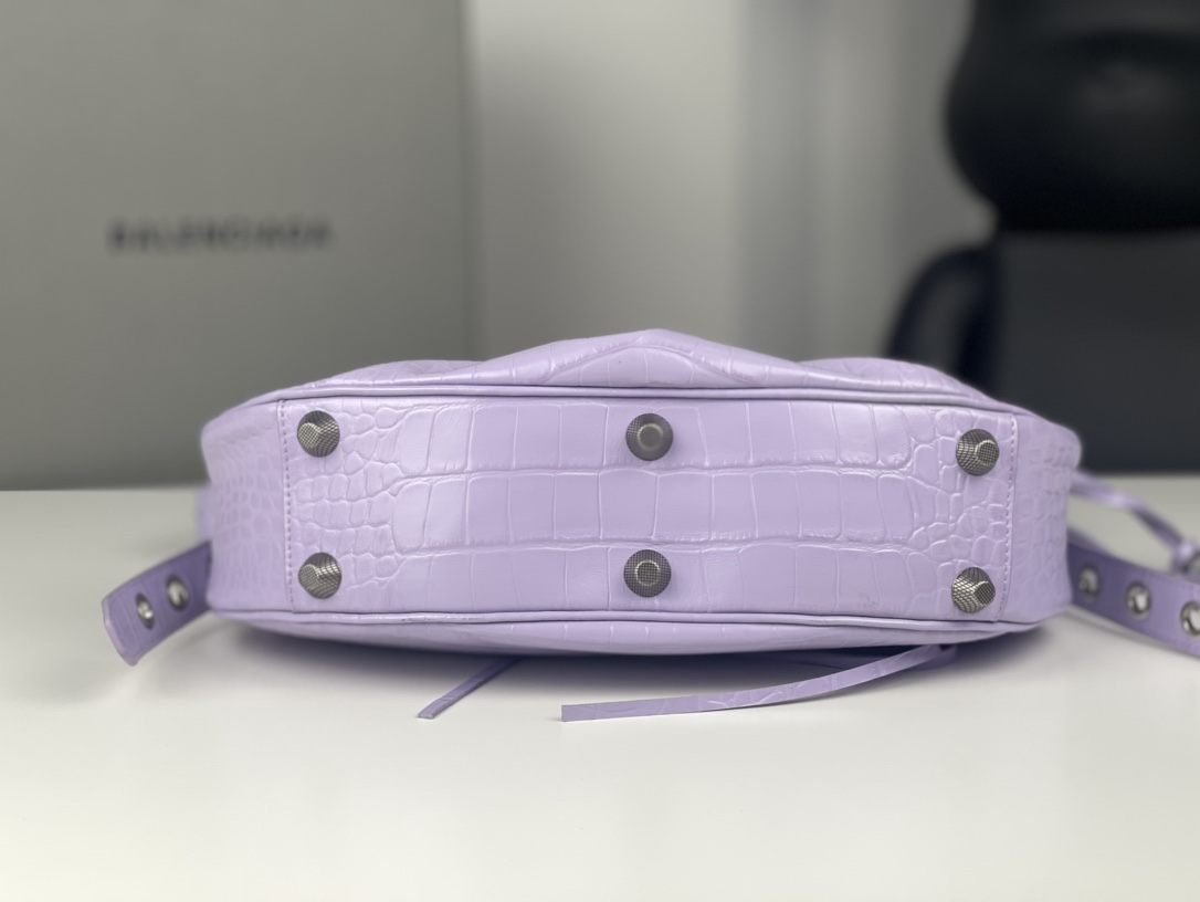 WOMEN'S LE CAGOLE SMALL SHOULDER BAG Corocodile IN Lilac High