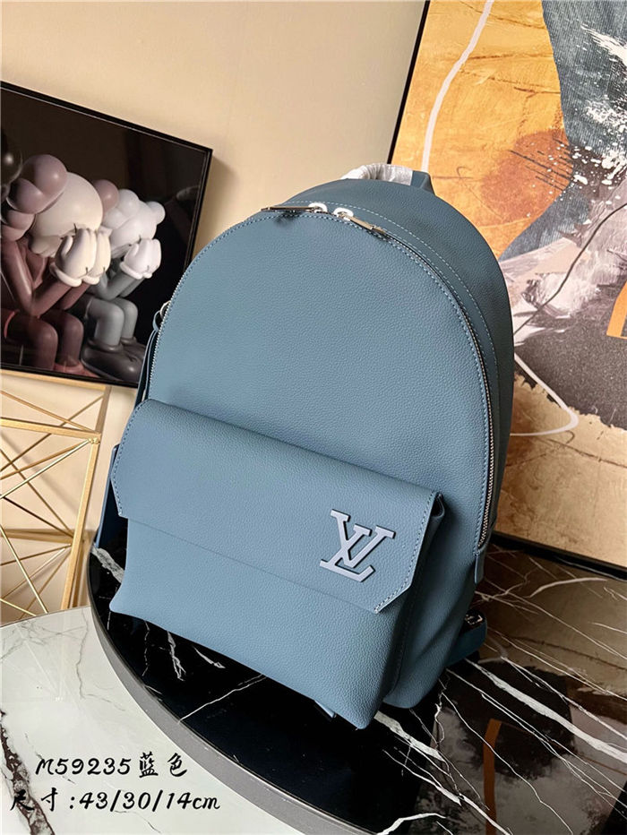 Louis Vuitton BACKPACK M57079 Aerogram leather Grey Green High