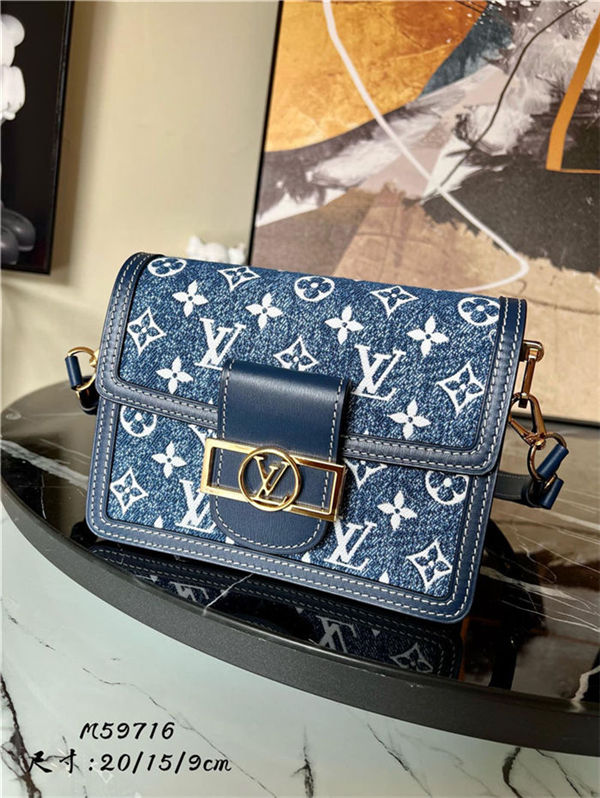 Louis Vuitton Mini Dauphine Bag Denim Blue M59716 High