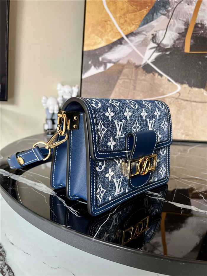 Louis Vuitton Mini Dauphine Bag Denim Blue M59716 High