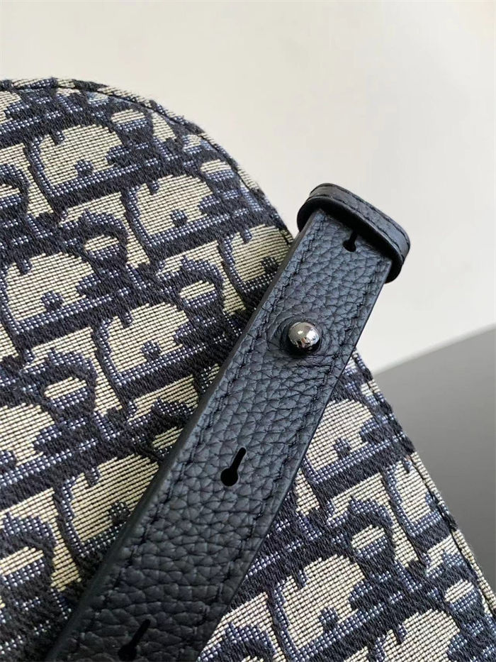 SADDLE POUCH WITH STRAP Dior Oblique Jacquard and Grained Calfskin High