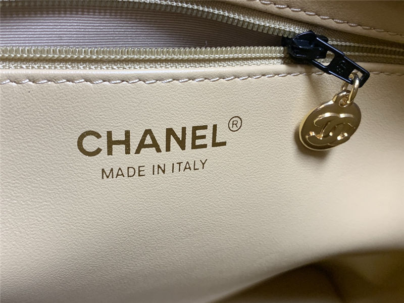 Chanel Vintage Hobo Bag Grained Calfskin AS0814 Beige High