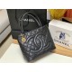 Chanel Vintage Hobo Bag Grained Calfskin AS0814 Black High