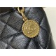 Chanel Vintage Hobo Bag Grained Calfskin AS0814 Black High