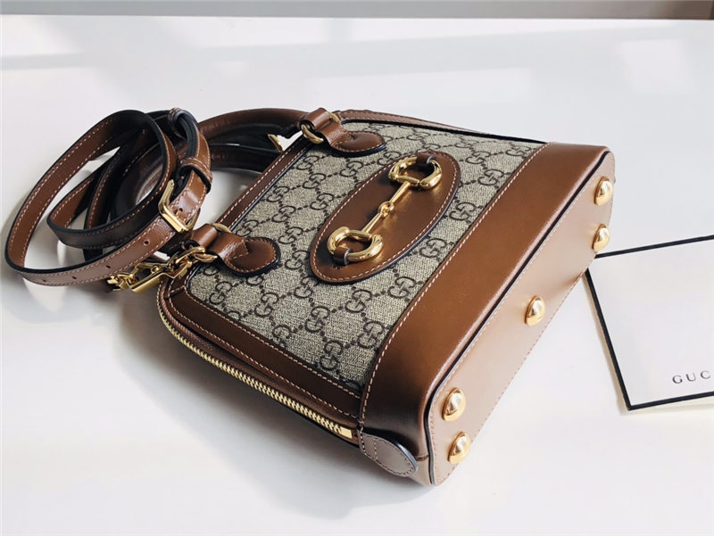 Gucci Horsebit 1955 mini top handle bag Supreme Brown high