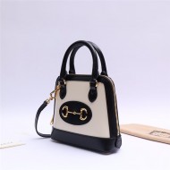 Gucci Horsebit 1955 mini top handle bag Black/White high