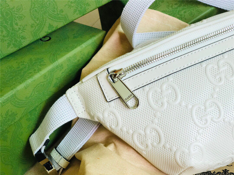 GG Embossed belt bag 658582 White High