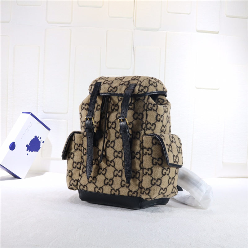 Gucci Wool Backpack 598184 Beige High