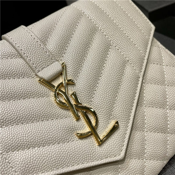 MONOGRAM CLUTCH IN MIX MATELASSÉ GRAIN DE POUDRE EMBOSSED LEATHER White High