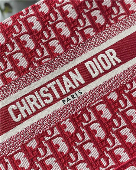 SMALL Dior BOOK TOTE Dior Oblique Jacquard Red High