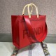 MEDIUM Fendi SUNSHINE Leather Shopper Red High