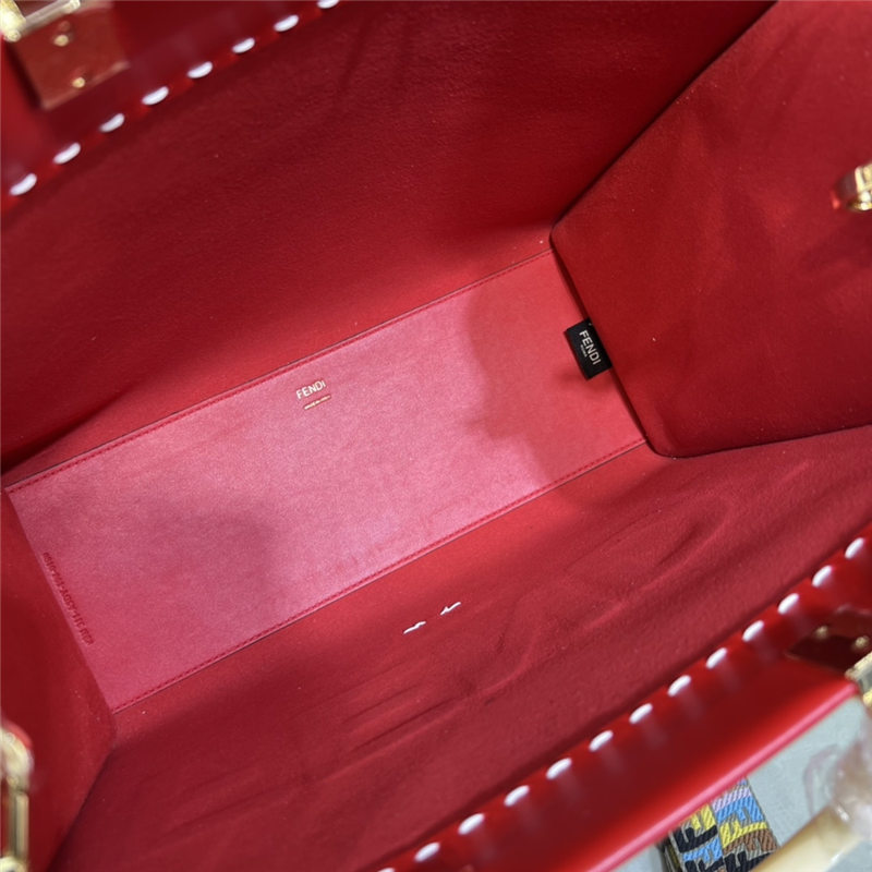 MEDIUM Fendi SUNSHINE Leather Shopper Red High