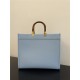 MEDIUM Fendi SUNSHINE Leather Shopper Sky Blue High