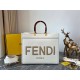 MEDIUM Fendi SUNSHINE Leather Shopper White High