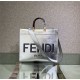 MEDIUM Fendi SUNSHINE Leather Shopper Silver High