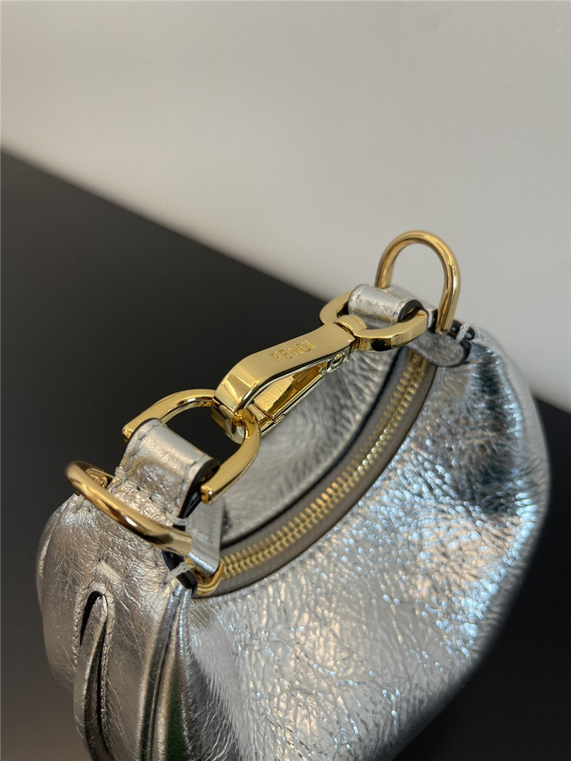 Fendigraphy Nano Leather Bag Silver High