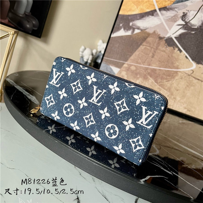 Louis Vuitton ZIPPY WALLET Monogram jacquard denim Blue M81226 High