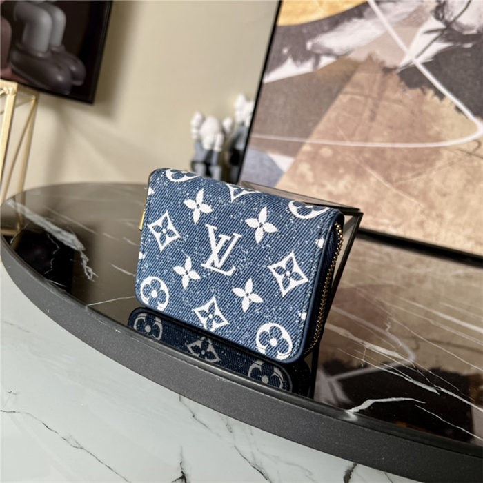 Louis Vuitton ZIPPY COIN PURSE Monogram jacquard denim Blue M81185 High