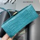 WOMEN'S HOURGLASS SMALL TOP HANDLE BAG Crocodile Blue High