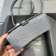 WOMEN'S HOURGLASS XS TOP HANDLE BAG Crocodile Grey High