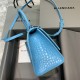 WOMEN'S HOURGLASS SMALL TOP HANDLE BAG Crocodile Sky Blue High