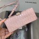 WOMEN'S HOURGLASS XS TOP HANDLE BAG Crocodile Light Pink High