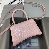 WOMEN'S HOURGLASS SMALL TOP HANDLE BAG Crocodile Light Pink High