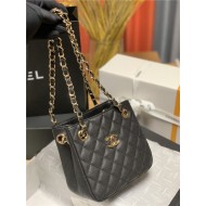 Chanel BUCKET BAG AS3176 Grained Calfskin Gold-Tone Metal Black High