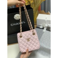 Chanel BUCKET BAG AS3176 Grained Calfskin Gold-Tone Metal Pink High