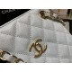 Chanel BUCKET BAG AS3176 Grained Calfskin Gold-Tone Metal Blue High