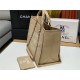 LARGE SHOPPING BAG Mixed Fibers & Silver-Tone Metal Beige High