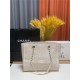 SHOPPING BAG Mixed Fibers & Silver-Tone Metal White High