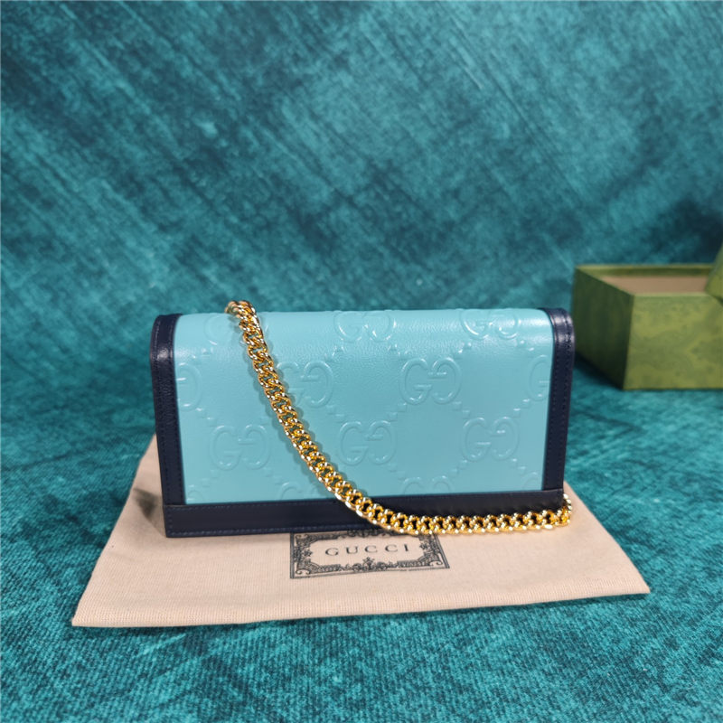 Gucci GG wallet with chain 676155 Blue High