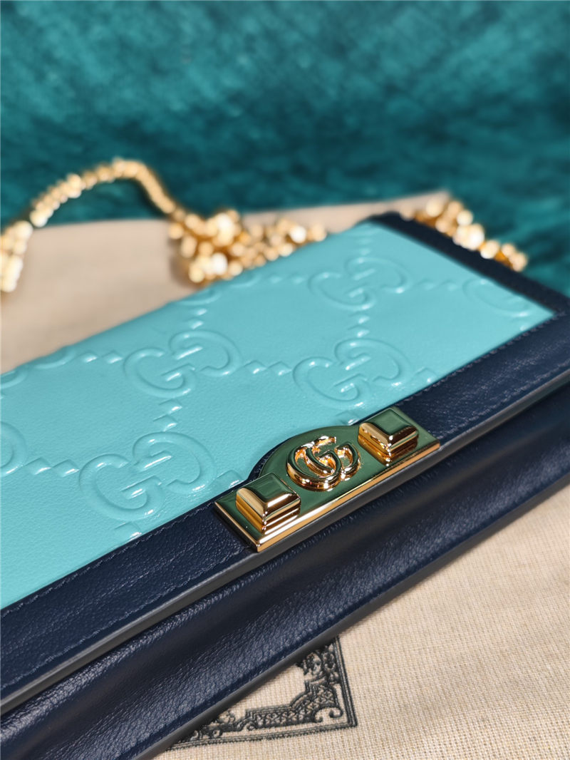 Gucci GG wallet with chain 676155 Blue High