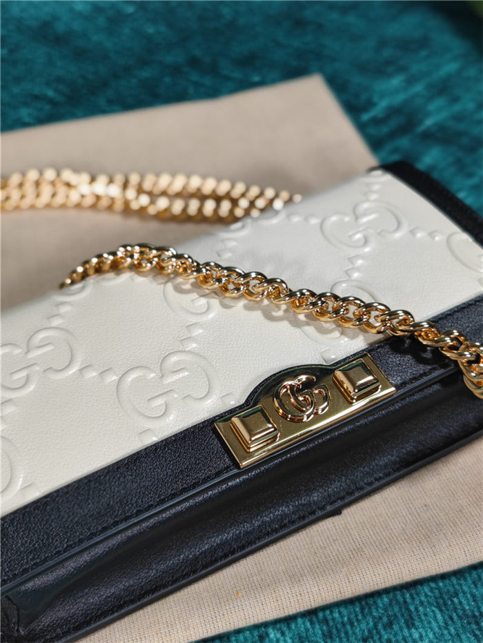 Gucci GG wallet with chain 676155 White High