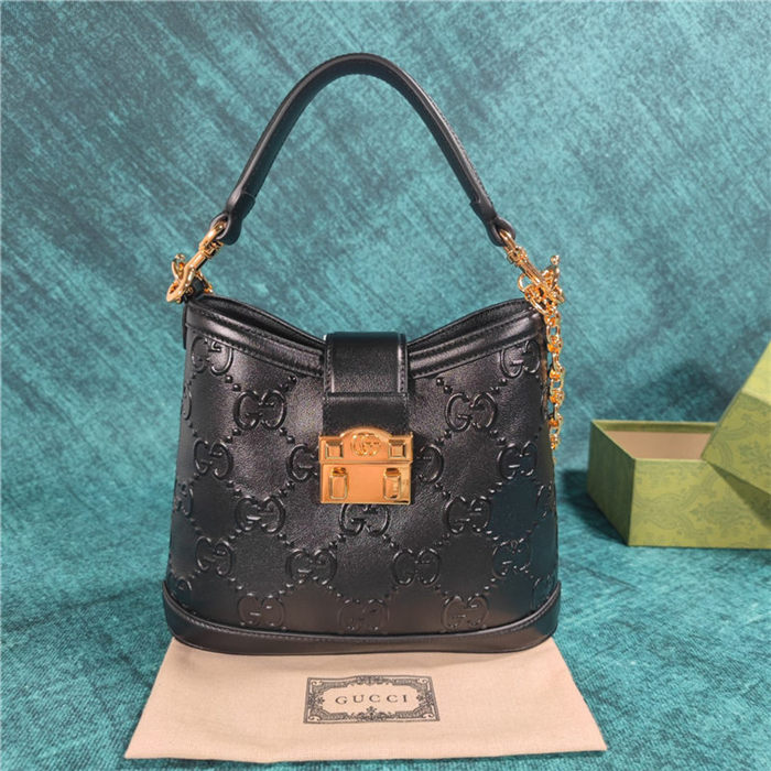 Small GG shoulder bag 675788 Black High