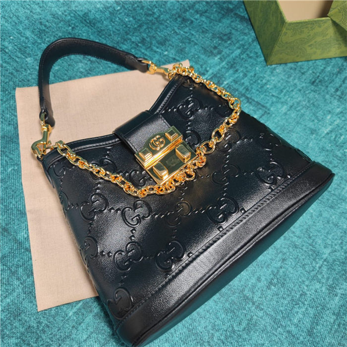 Small GG shoulder bag 675788 Black High