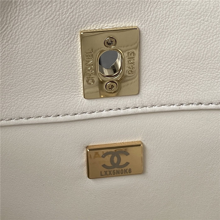 HOBO HANDBAG AS3153 Lambskin & Gold-Tone Metal White A